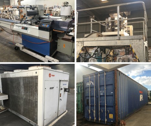 Chocolate & Confectionery Food Processing & Packaging Equipment, 3 x 40' High Cube Shipping Containers
