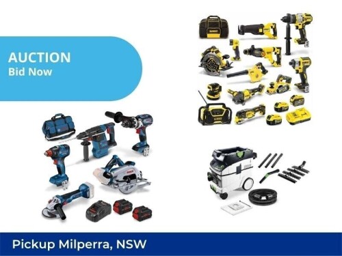 Unreserved Big Brand Power Tools and Safety Gear Incl. Dewalt, Makita, Bosch, Milwaukee and More Insurance Claim Sale | Milperra NSW | Pick Up Only