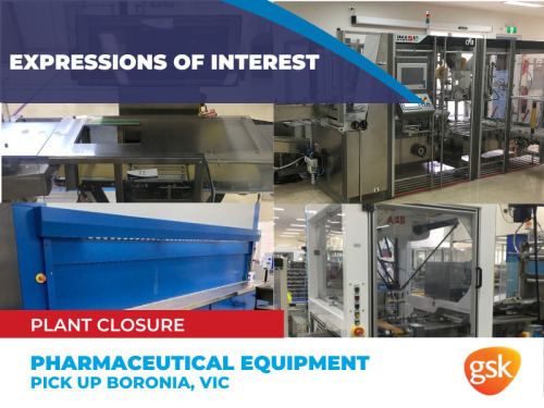 GSK Pharmaceutical Manufacturing Plant Closure *Offers Invited* Stage 3, Other Equipment
