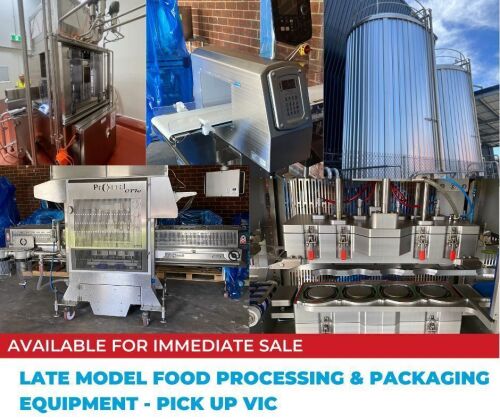 Late Model Food Processing and Packaging Equipment For Immediate Sale - Including Bulk Raw Milk Handling System, 2015 Ilpra Fill Sealing Machine, Complete Salsa Tray Sealing and Packaging Line & 2015 Foss Milkoscan FT1 Milk Analyzer