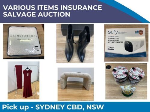 Various Insurance Items Unreserved Insurance Salvage Auction | Pick Up Sydney CBD