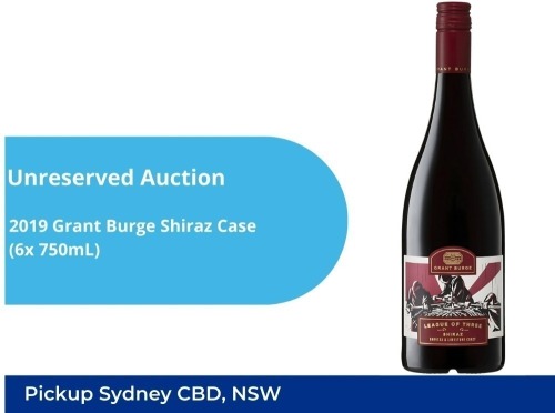 2019 Grant Burge Shiraz Case (6x 750mL) - Unreserved Auction | Sydney CBD Pick Up