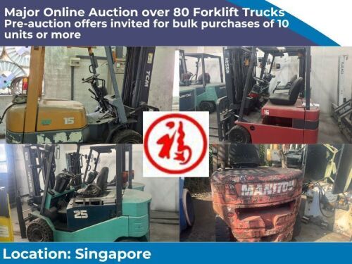 Major Online Auction | Over 70 Forklift Trucks - Singapore