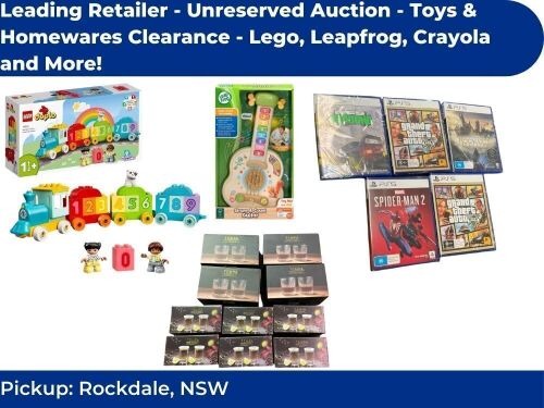 Leading Retailer - Unreserved Auction - Toys & Homewares Clearance - Lego, Crayola, Vtech and More! | Rockdale NSW Pickup