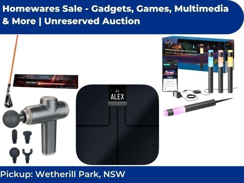 Homewares Sale - Gadgets, Games, Multimedia & More | Unreserved Auction | Pick Up Wetherill Park NSW