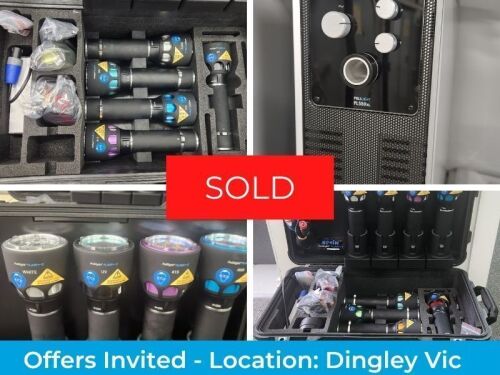 High-End Forensic Kits: Polilight Flare Plus 2 Complete 9 & 5-Head kits with Multi-Light Set pairings &ndash; Full kits RRP $22,000AUD each
