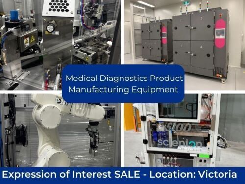 Immediate Sale - Medical Diagnostics Product Manufacturing Equipment Featuring 2021 Steridium Hydration Chambers, 2020 Scienion Ultra Low Volume Dispenser, Nautilus Applicator, Flexibowl with Bulkfeeder, Flat Bed Scale, Epson & Omron Robots and IAI Table
