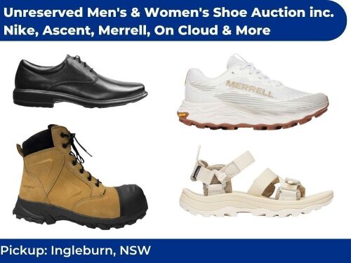 Unreserved Men's & Women's Shoe Auction Insurance Salvage inc. Nike, Ascent, Merrell, On Cloud & More | Pickup Ingleburn NSW