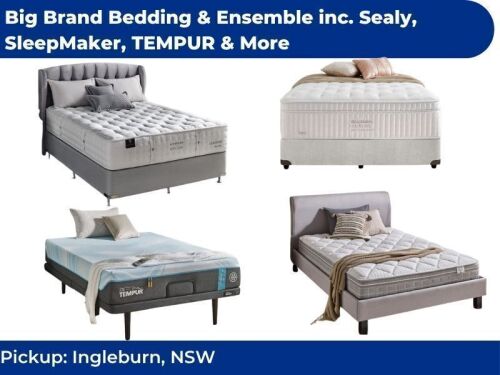 Big Brand Bedding & Ensemble inc. Sealy, SleepMaker, TEMPUR & More | Insurance Salvage | Pickup Ingleburn NSW