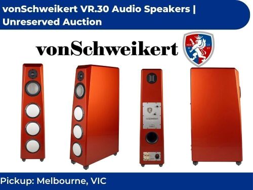 VonSchweikert VR.thirty audio speakers in Cadmium Orange finish | Unreserved Auction | Pickup Melbourne VIC