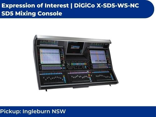 Expression of Interest | DiGiCo SD5 Mixing Console | Pickup Ingleburn NSW