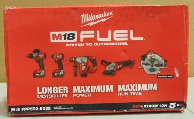 Milwalkee, COMBO KIT 18V 5PC 2X5.0AH, Model: M18 FPP5E2-502B