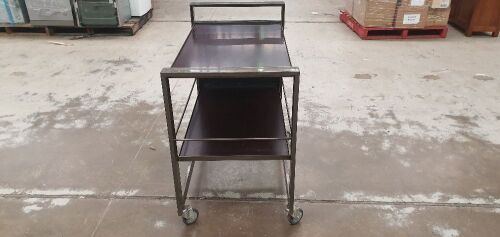 G-star Raw industrial steel and timber display or office trolley