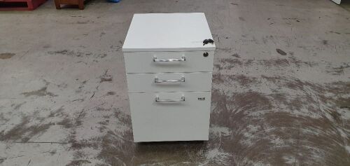 Office side drawer white with keys