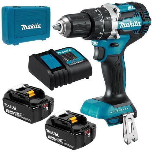 Makita, DRILL HAMMER 13MM 18V 2 x 3.0ah batteries, Model: DHP484SFE