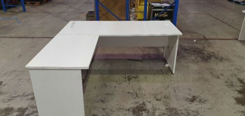 Office table white with connecting side table