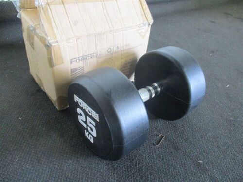 DNL Force USA - Commercial Round Rubber Dumbbell - 25kg (Each, Not Pairs) - RRP $137.50