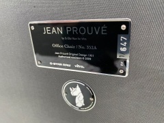 Jean Prouvé Limited Edition Leather Steering Chair by G-Star (Grey leather on navy frame) No. 352A - 4