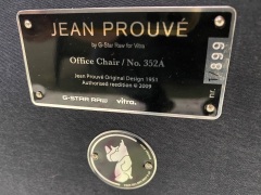 Jean Prouvé Limited Edition Leather Steering Chair by G-Star (Grey leather on black frame) No. 352A - 4