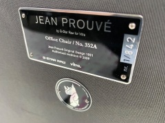 Jean Prouvé Limited Edition Leather Steering Chair by G-Star (Grey leather on black frame) No. 352A - 4