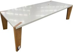 Jean Prouvé RAW Limited Edition Designer Boardroom Table White and Timber (4.0m L x 2.0m W)
