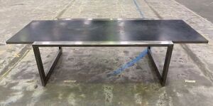 Industrial Boardroom table - black and steel (3.5m L x 1.8 W)