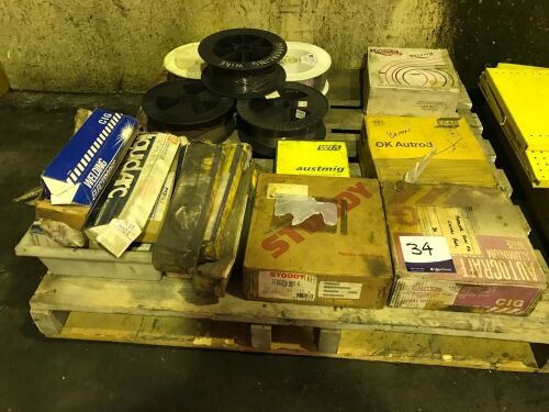 Pallet lot comprising of Welding supplies - Including assorted rolls of wire