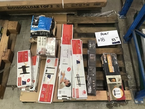 Pallet of TV mounting brackets
