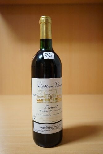 Chateau Clinet, Pomerol 1995 (1x 750mL),Valuation Price: $250