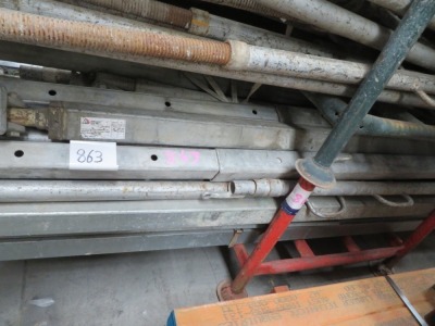 Metal Stillage of Mixed Braces & Steel e Section, Various sizes up to 4m, 25 plus pieces