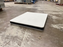 Flat Fold Table in White Melamine on black steel legs (1820x760x730) - 4