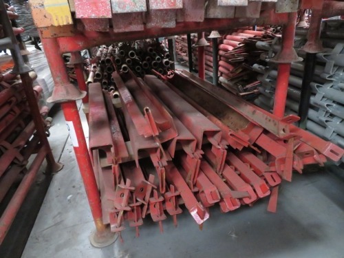 Quantity of 24 Quick Stage Scaffold in Stillage, Assorted Scaffold Items, Angle Braces, Transim End Caps