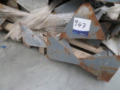 Quantity of 40 Steel Handrail Stanchions Triangle Base