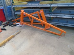 Quantity of 2 Orange Access Gates, Steel Construction with Flat Base Plate, also extends by 1m, 2200mm L x 950mm H