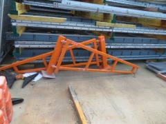 Quantity of 2 Orange Access Gates, Steel Construction with Flat Base Plate, also extends by 1m, 2200mm L x 950mm H - 2