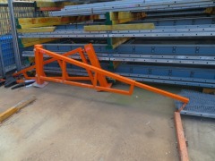 Quantity of 2 Orange Access Gates, Steel Construction with Flat Base Plate, also extends by 1m, 2200mm L x 950mm H - 3