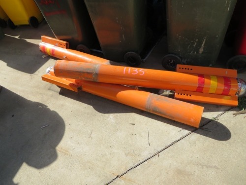 Quantity of 6 Bollards, Heavy Steel Construction, 1620mm L x 160mm Dia