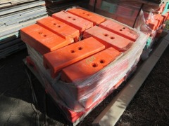 Quantity of 64 Temp Fence Bases Plastic, 2 Pallets