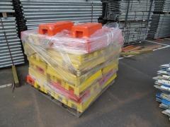 Quantity of 96 Temp Fence Bases Plastic, 2 Pallets