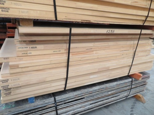 Quantity of 16 Timber Doors, 1 Hour Rated, assorted sizes from 860 x 2040 x 40mm to 2340 x 922 x 48mm