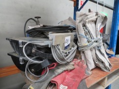 Pallet containing Welding Shields, Lights & Gloves