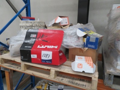 Pallet containing Fasteners, Bolts, Screws & Nuts, Hilti Dispenser HDM500