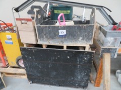 10T lifting Lug and Large Box & Contents of Fittings, Bolts, Nuts, Hinges & Chain Timber Tool Box - 5