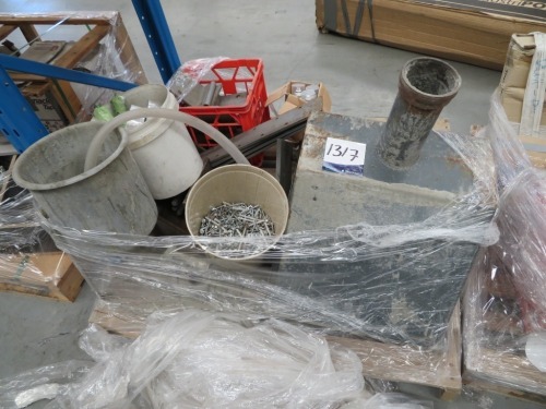 Quantity of Concrete Funnel, Bolts, Nuts, Screws, Tape & Assorted Hardware