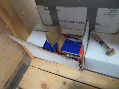 Quantity of 6 Boxes of Hardware on Pallet containing Tape, Bolts, Nuts, Powers 25 x 14mm, 115 Fasteners - 4