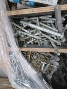 Quantity of 6 Boxes of Hardware on Pallet containing Tape, Bolts, Nuts, Powers 25 x 14mm, 115 Fasteners - 9