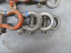 Quantity of 9 x D Shackles, 4 x 12 Ton, 5 x 13.5 Ton, 3 x Eye Bolts, 5.1 Ton - 4