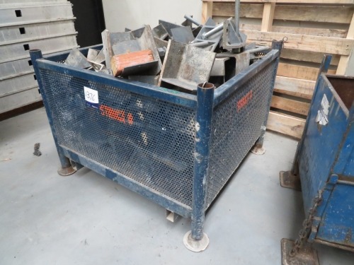 Metal Mesh Bin with Building Brackets/Corner Units with Clamps, Bin 1100 x 1050 x 850mm H