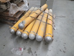 Quantity of 7 Steel Bollards with Aluminium Dome Caps, 165mm Dia x 1650mm L - 2