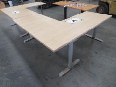 2 x L Shaped Desks, 1 x 1750 x 1280mm & 1 x 1750 x 750mm - 3